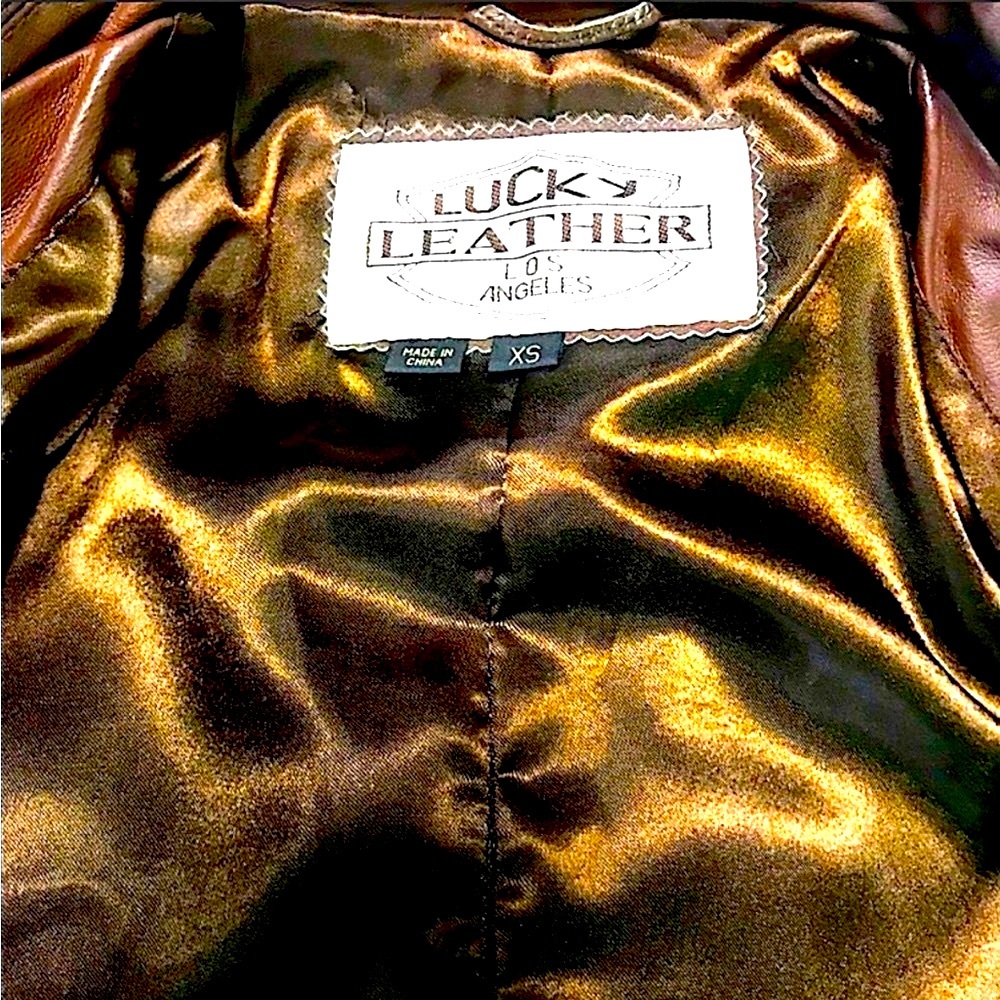 Lucky Brown Leather Jacket Los Angeles - Picture 6 of 7